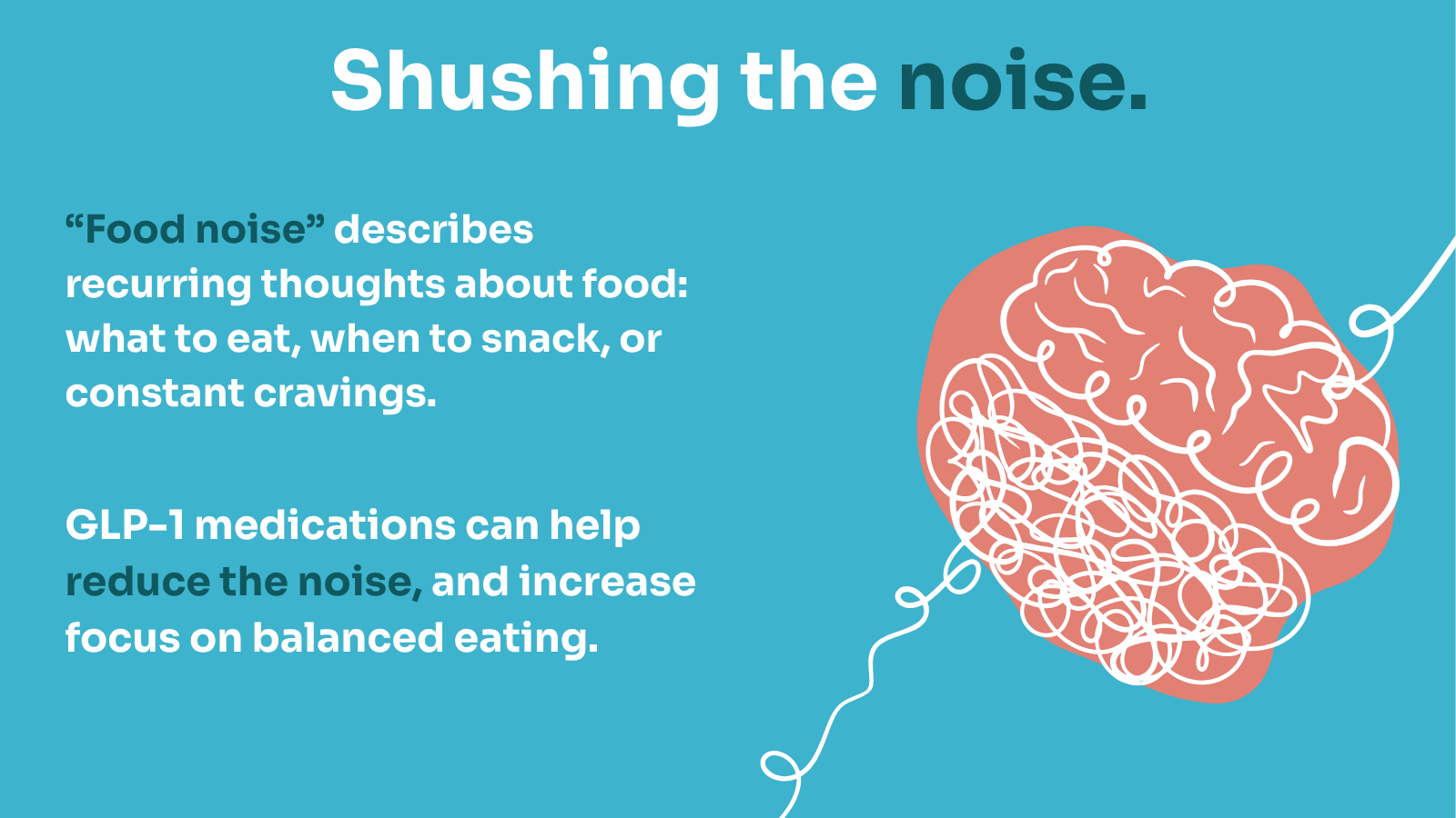 GLP-1 graphic about food noise
