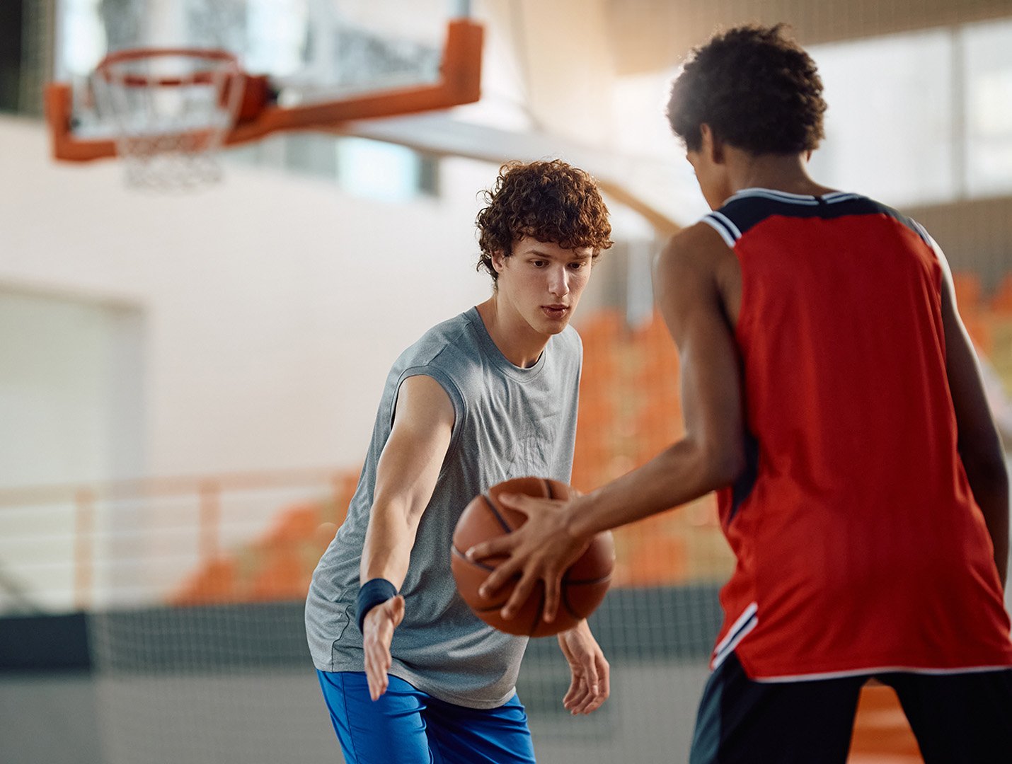 boys playing basketball