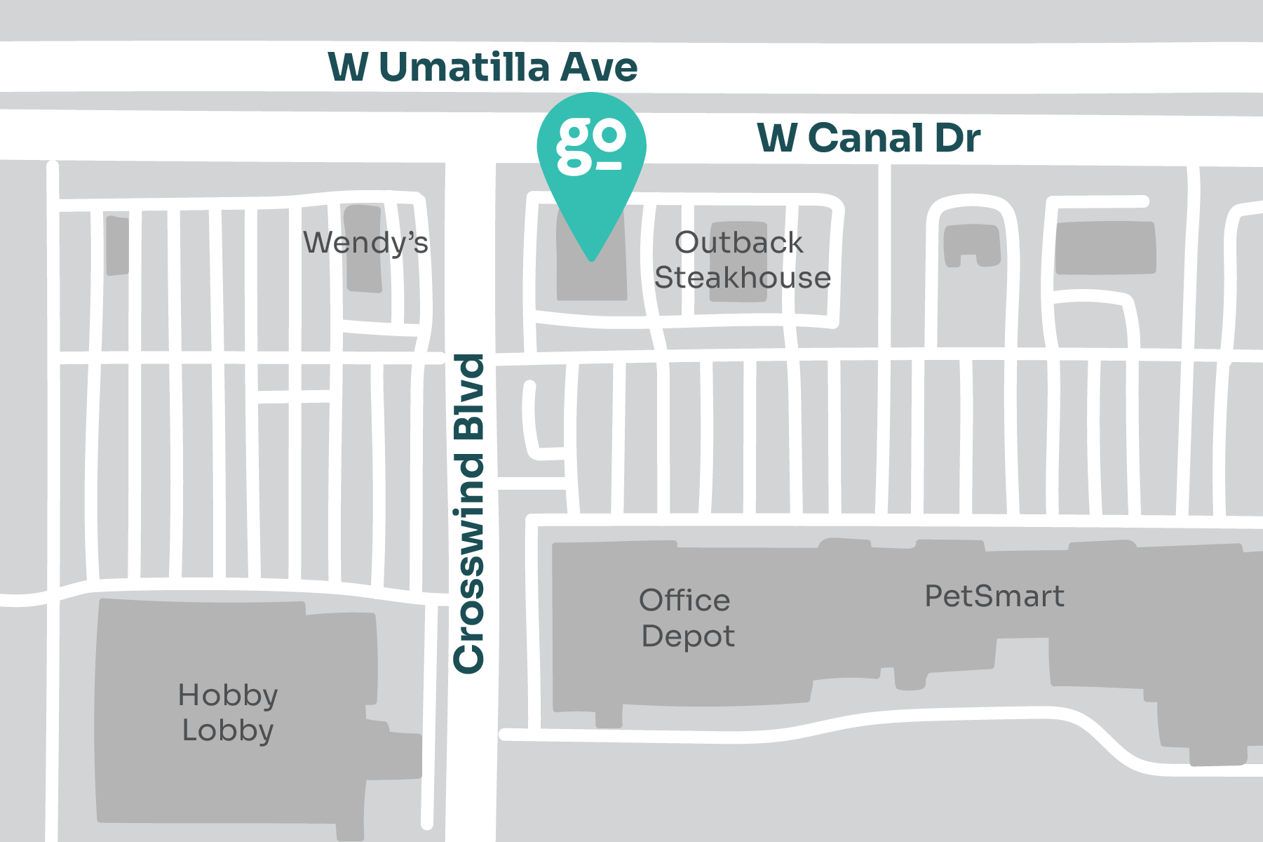 A map displaying location of MultiCare Indigo Urgent Care - Kennewick