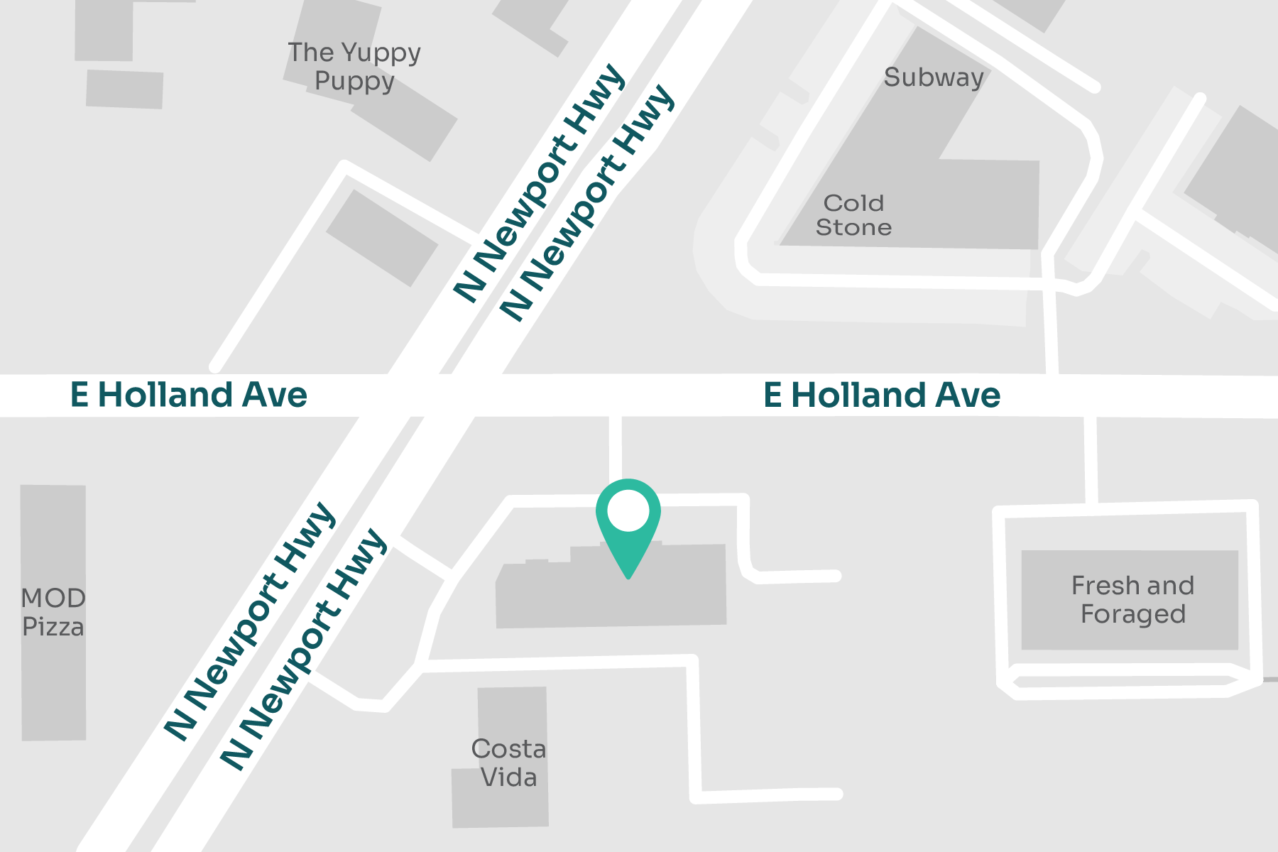 A map displaying location of MultiCare Indigo Urgent Care - Spokane