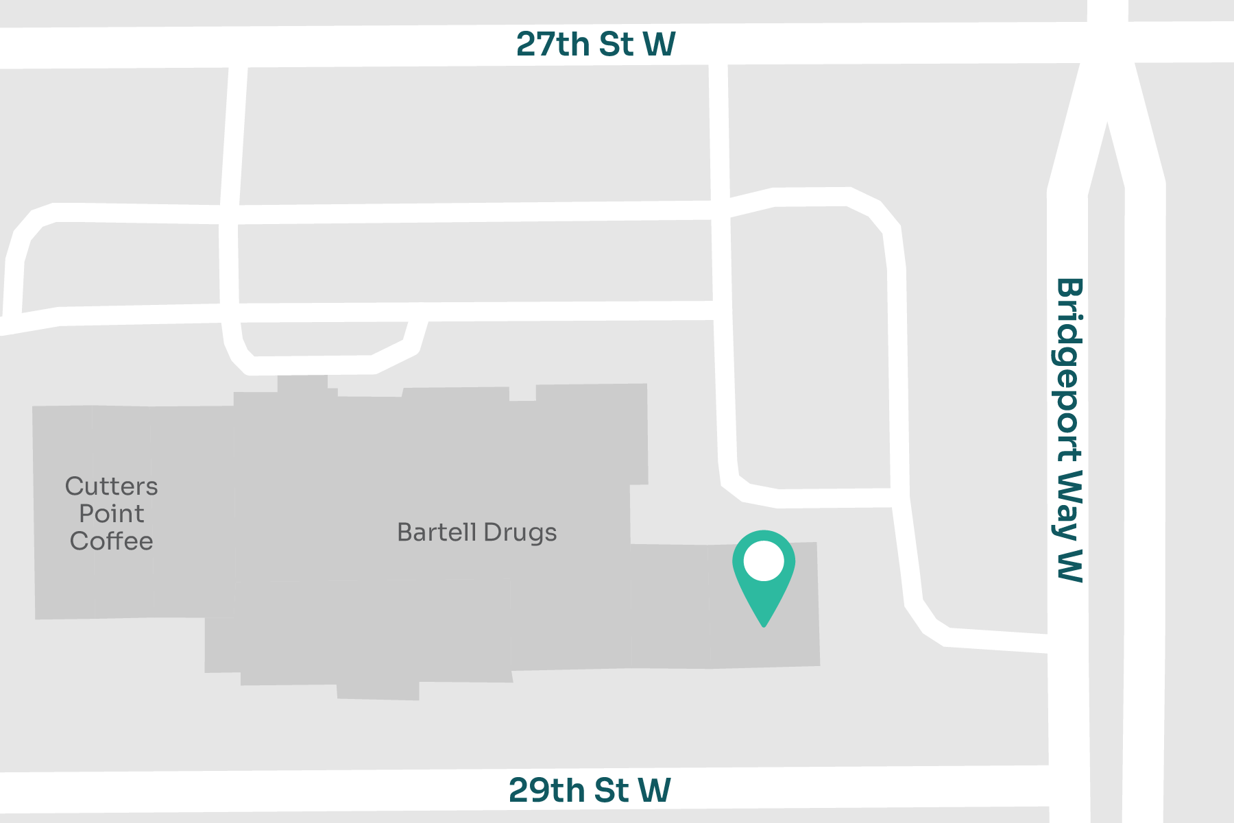 A map displaying location of MultiCare Indigo Urgent Care - University Place
